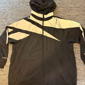 REEBOK x MISBHV Men's Black and Grey Windbreaker Jacket LARGE SMALL HOLE!